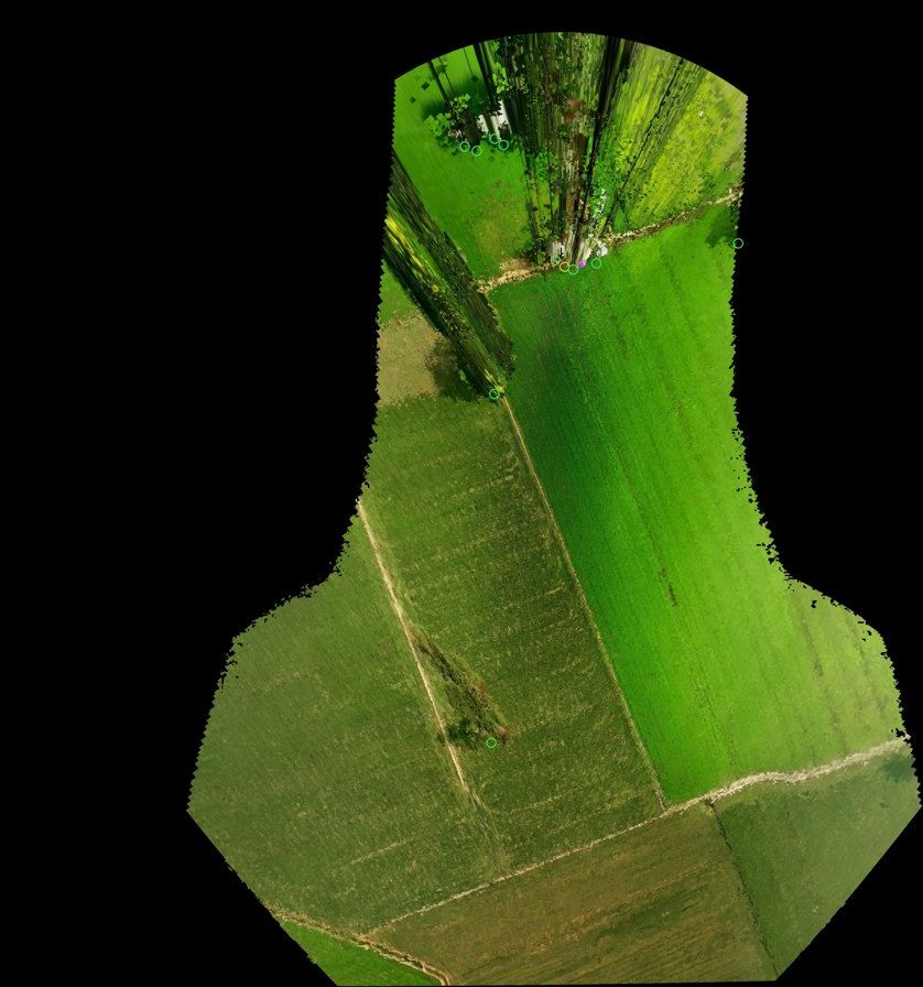 Map of small wheat plots made from the drone footage